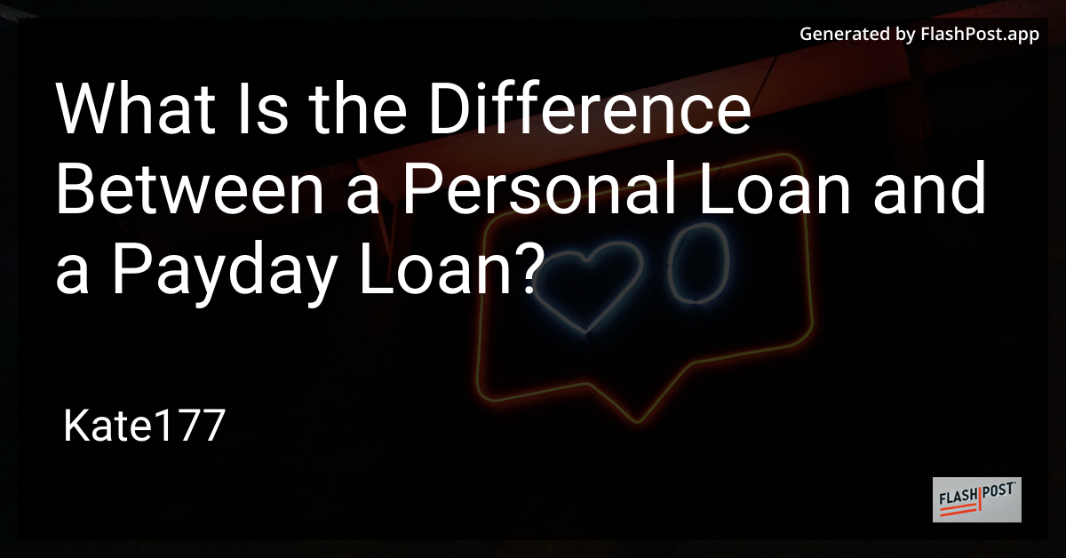 Difference Between Personal Loan and Payday Loan