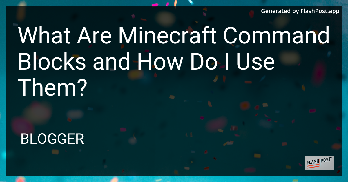 Minecraft Command Blocks