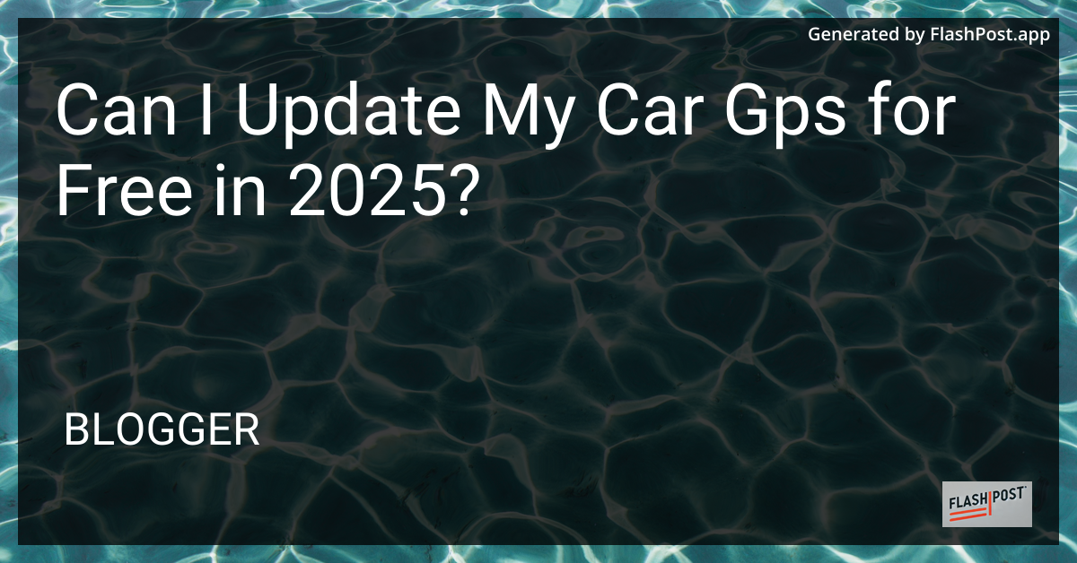 Car GPS Update