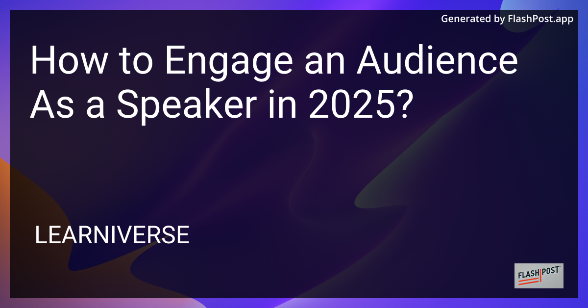 Speaker Engaging Audience