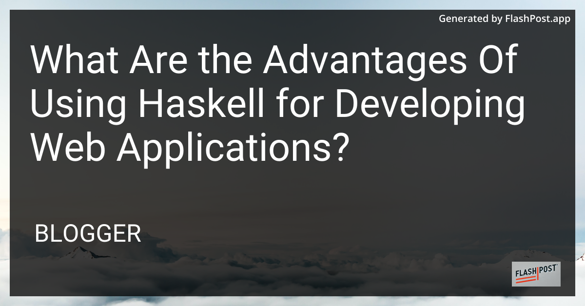 Haskell for Web Applications