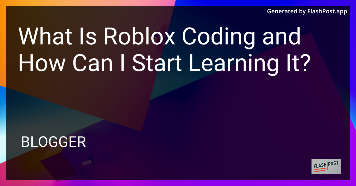Roblox Coding