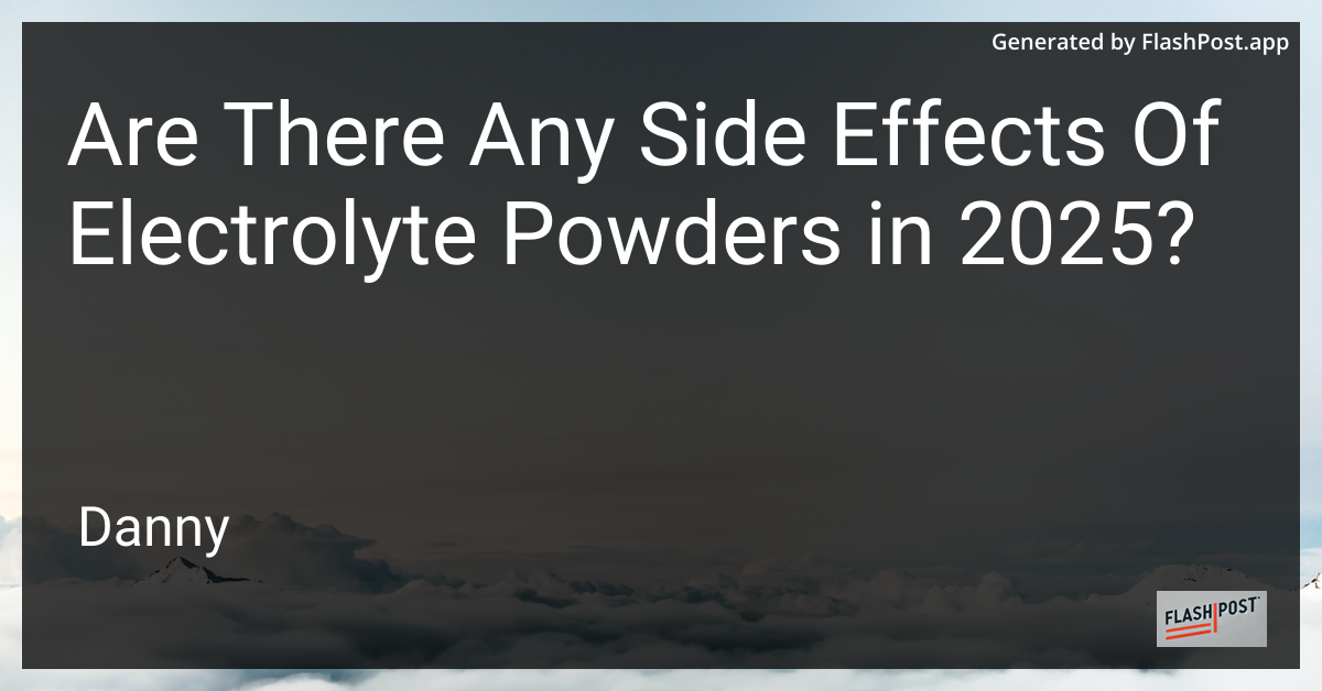Electrolyte Powders