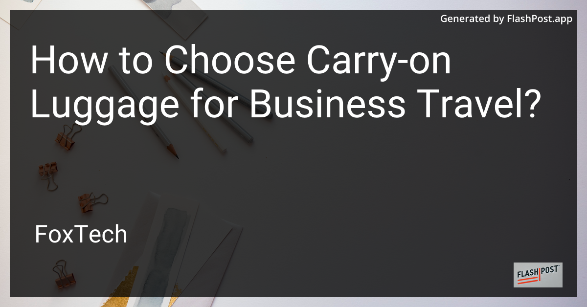 Carry-On Luggage for Business Travel