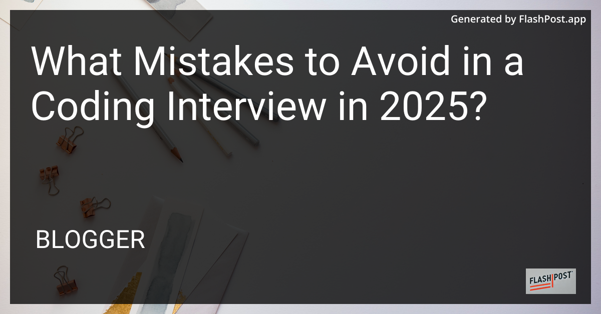 Coding Interview Mistakes
