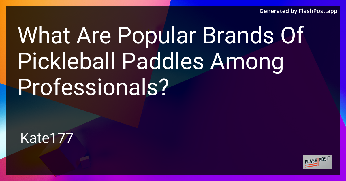 Pickleball Paddles