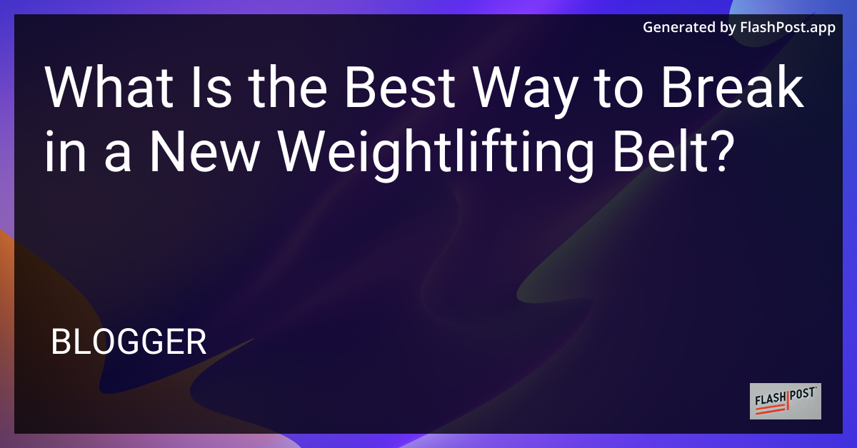 Weightlifting Belt