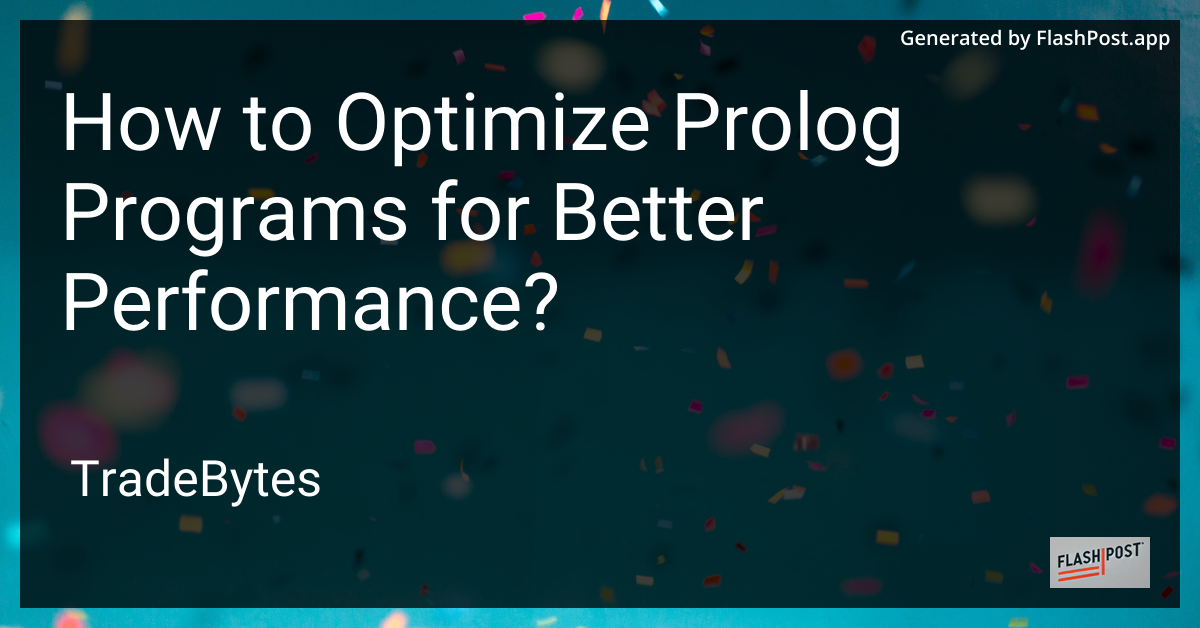Optimize Prolog Programs