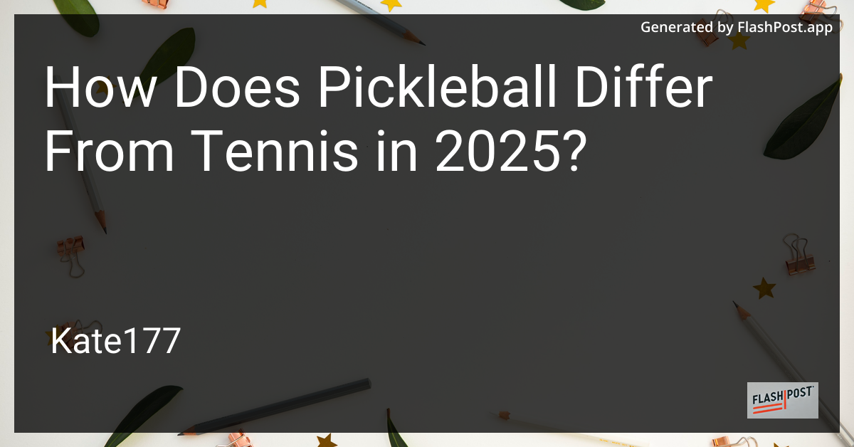 Pickleball vs Tennis
