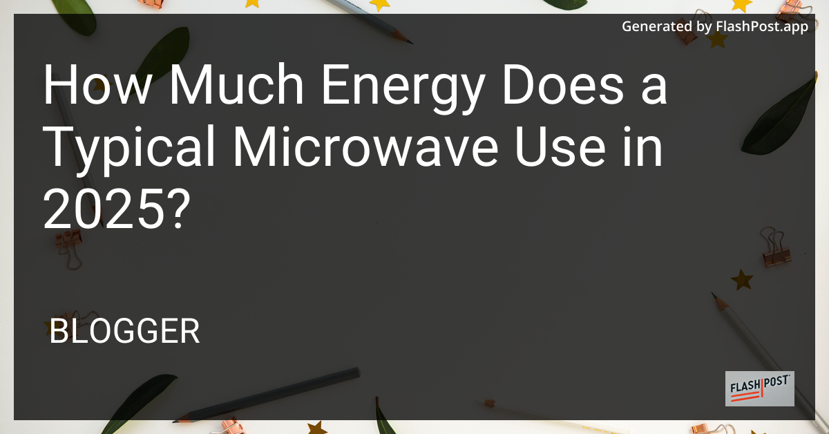 Microwave Energy Usage