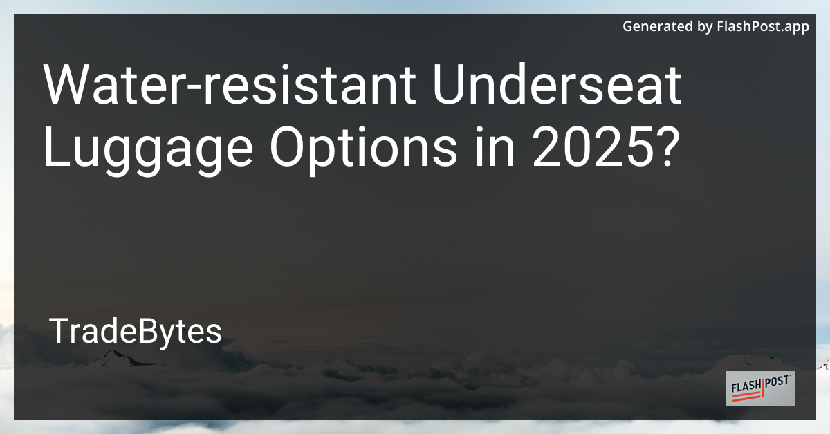 Water-Resistant Underseat Luggage