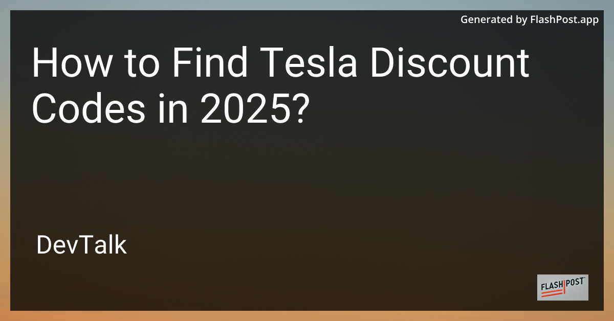 how to find tesla discount codes in 2025?