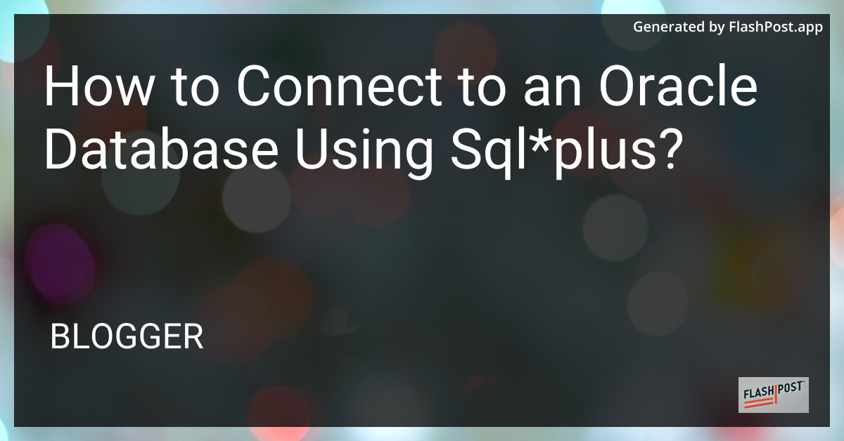 Connect to Oracle Database
