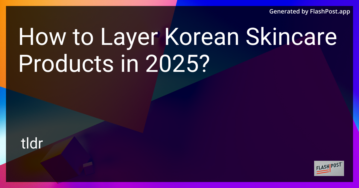 Korean Skincare Products