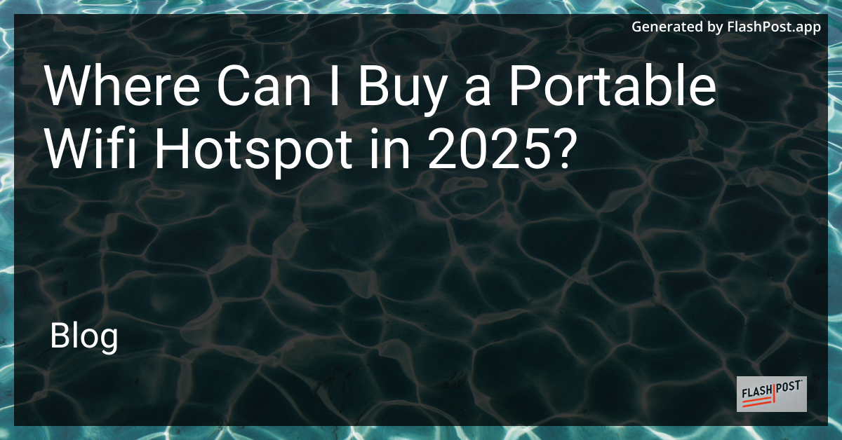 Portable WiFi Hotspot