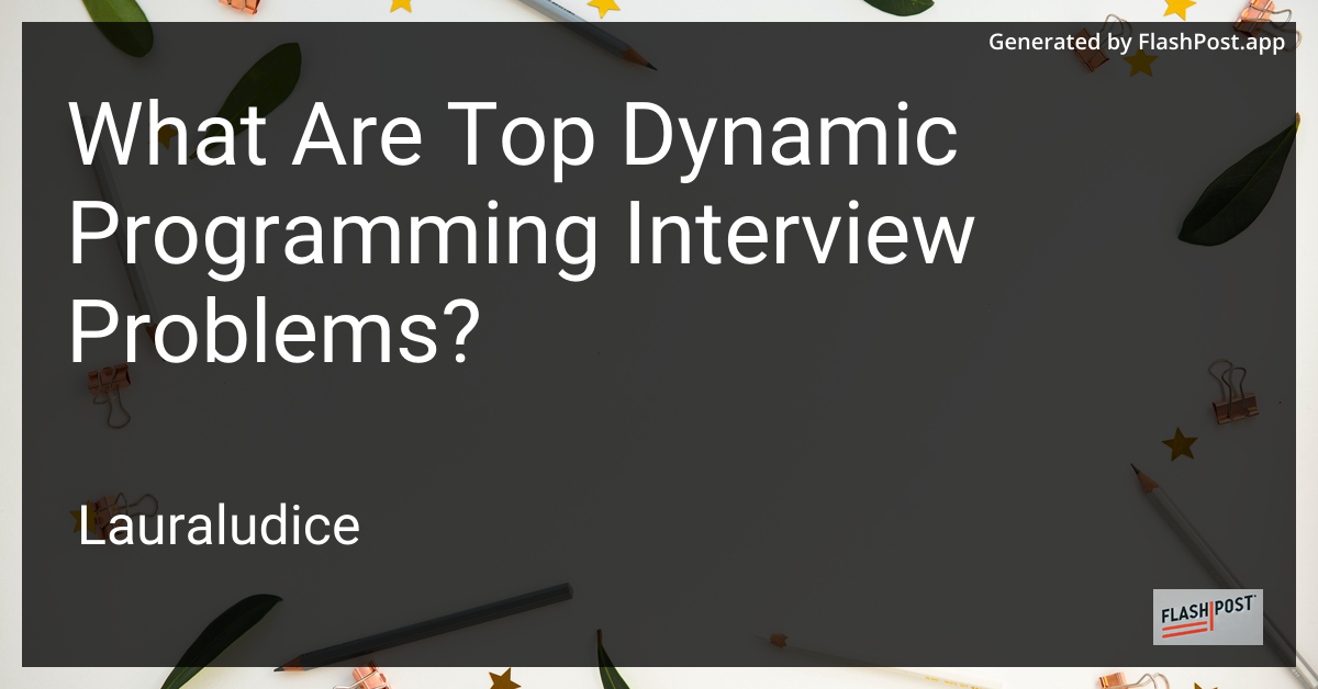 Dynamic Programming Interview Problems