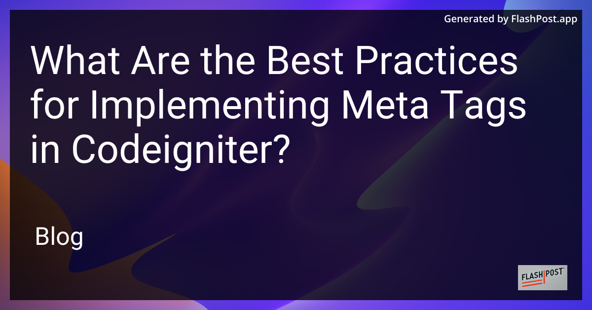 CodeIgniter SEO Guide