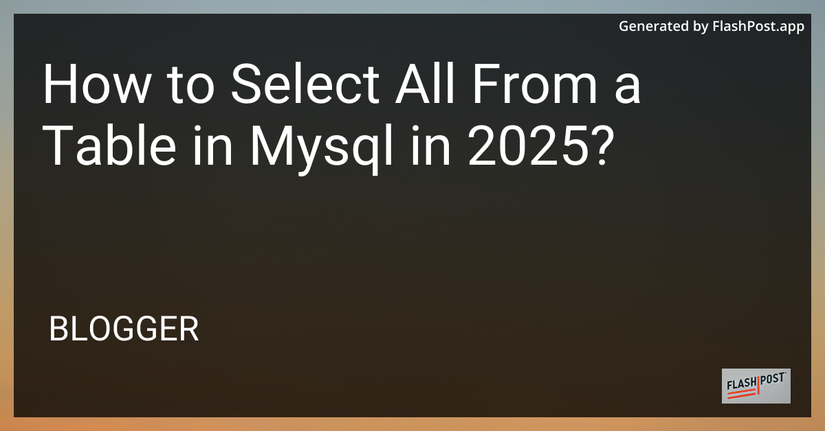 MySQL Selection