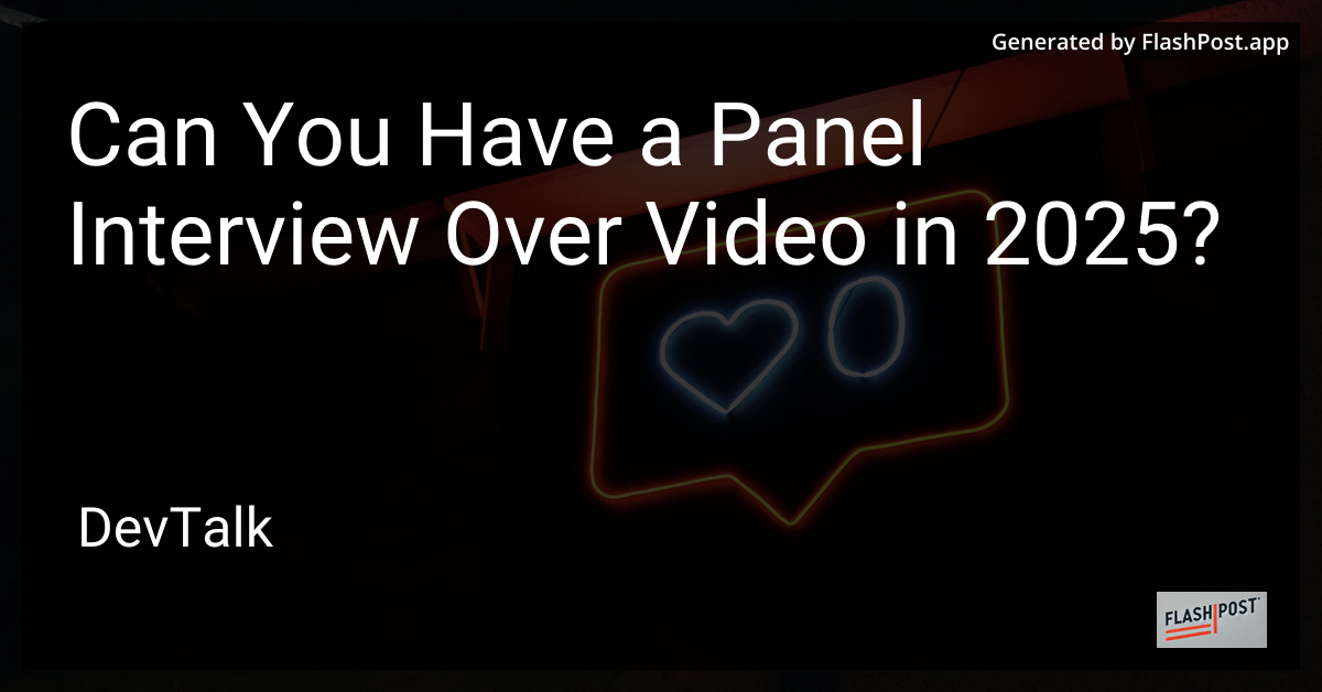 can you have a panel interview over video in 2025?