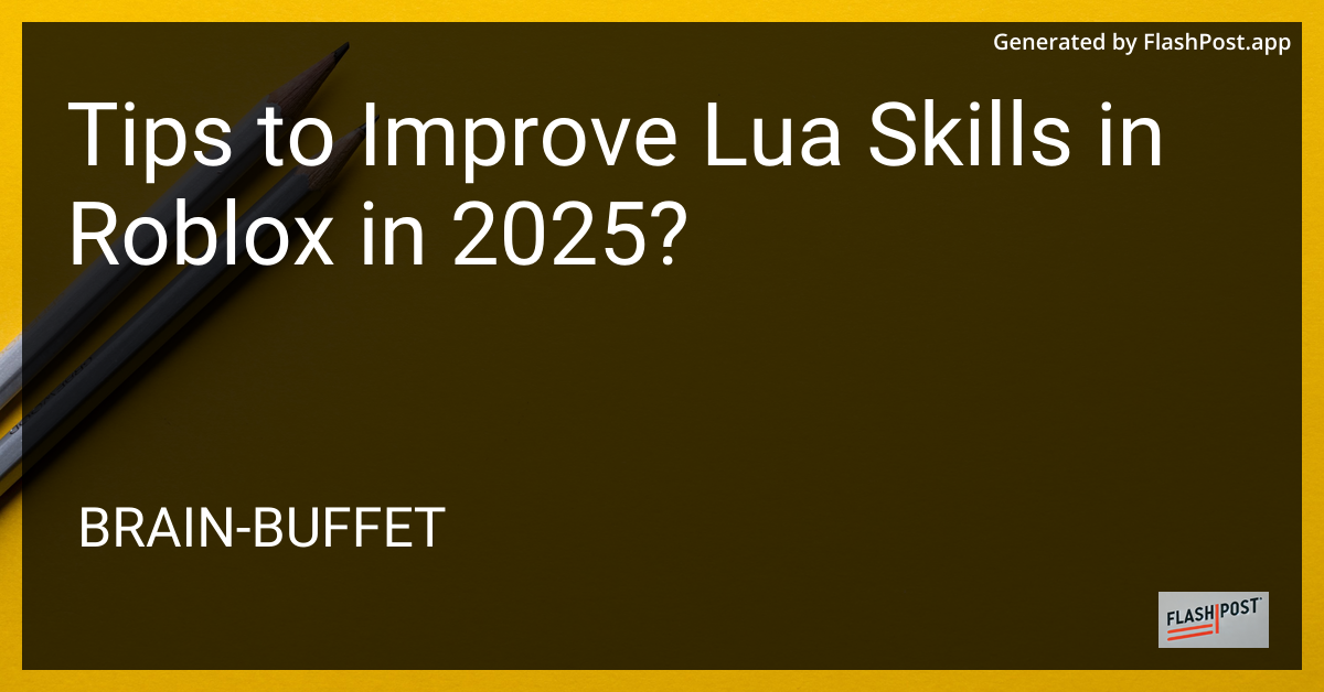 Improve Lua Skills in Roblox