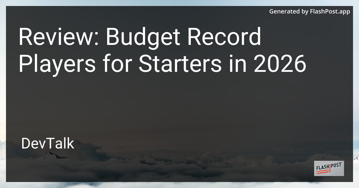 Review: Budget Record Players for Starters in 2026