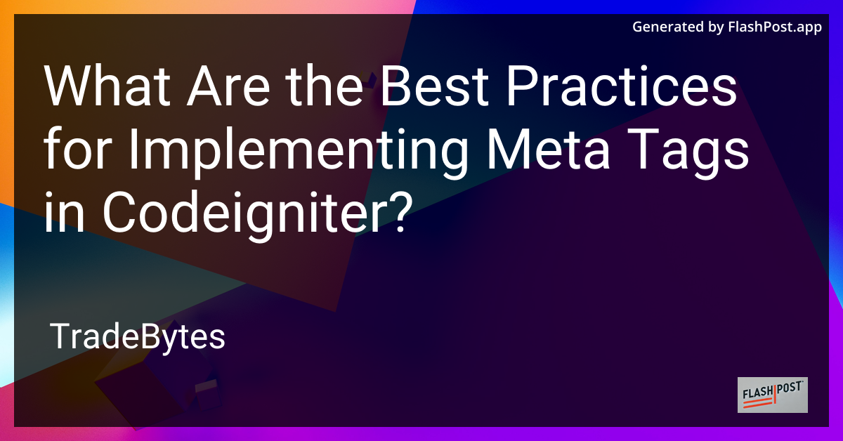 Implementing Meta Tags in CodeIgniter