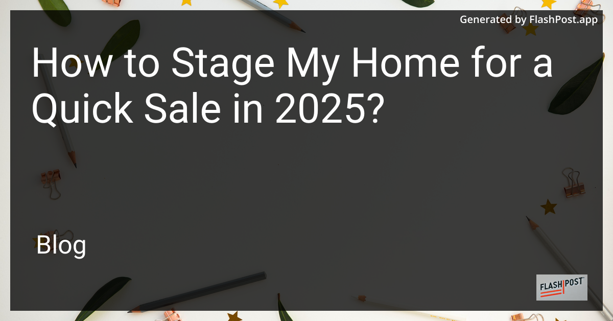 Staging a Home for Sale