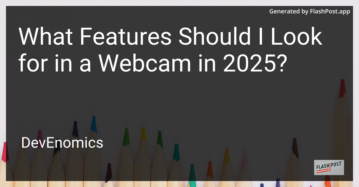 What Features Should I Look for in a Webcam in 2025?