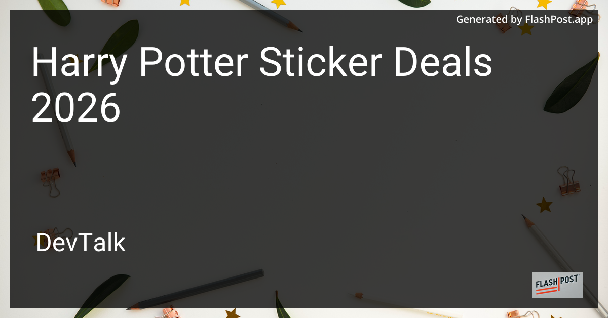Harry Potter Sticker Deals 2026