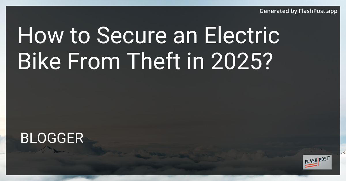 Electric Bike Security