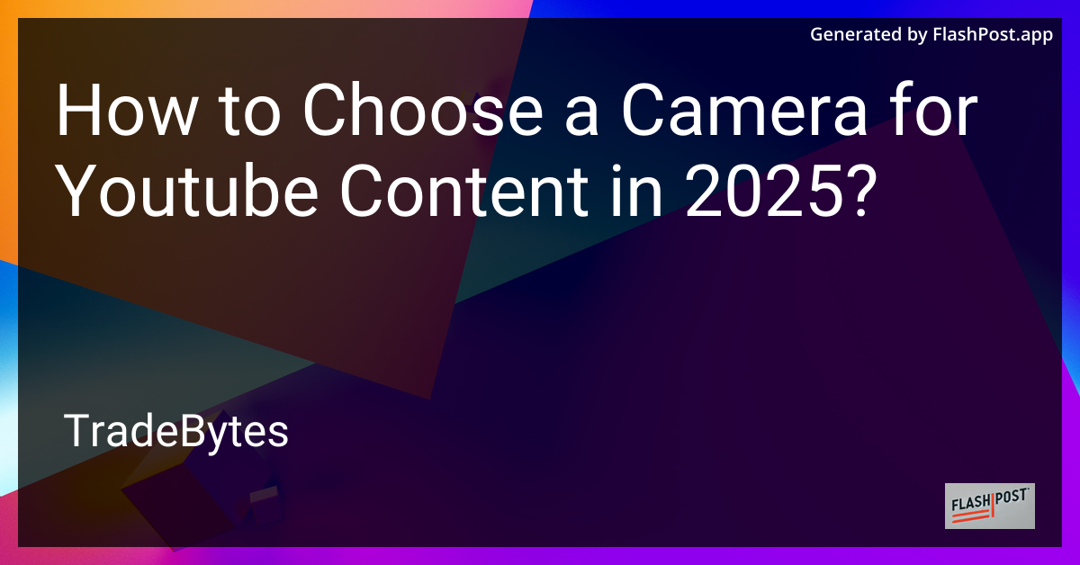 Camera Selection for YouTube