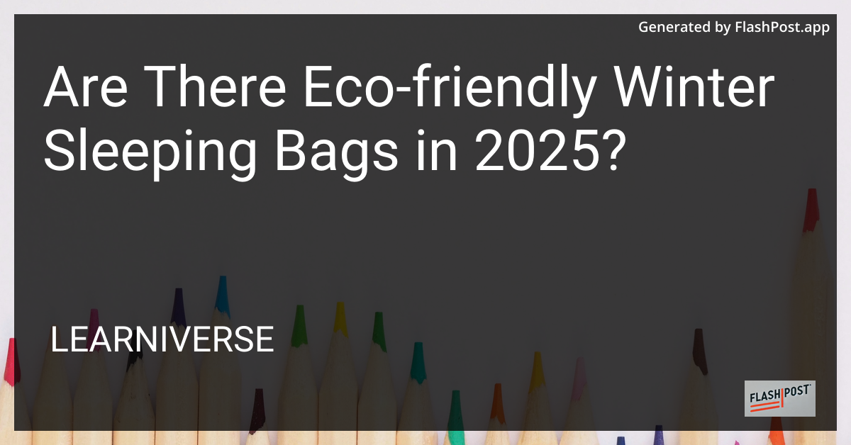Eco-Friendly Winter Sleeping Bags