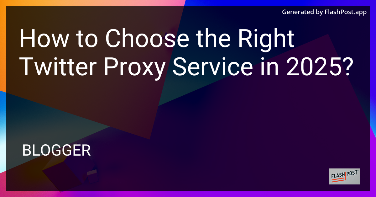 Understanding Twitter Proxy Services