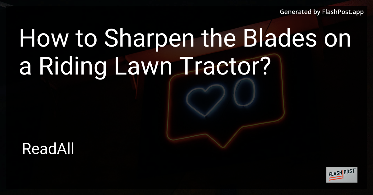 Riding Lawn Tractor Blades
