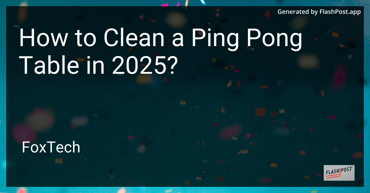 Ping Pong Table Cleaning