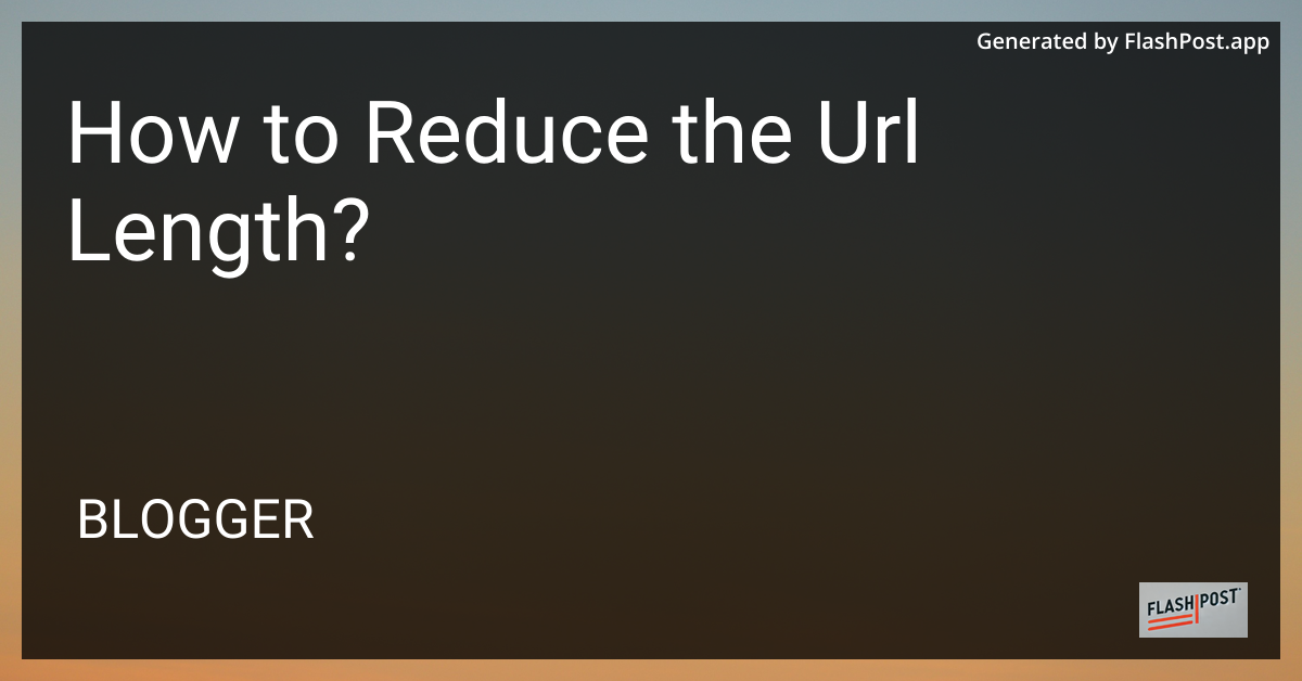 Reduce URL Length