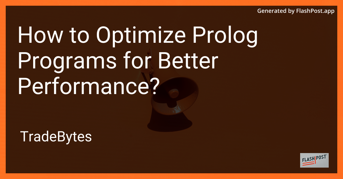 Optimizing Prolog Programs