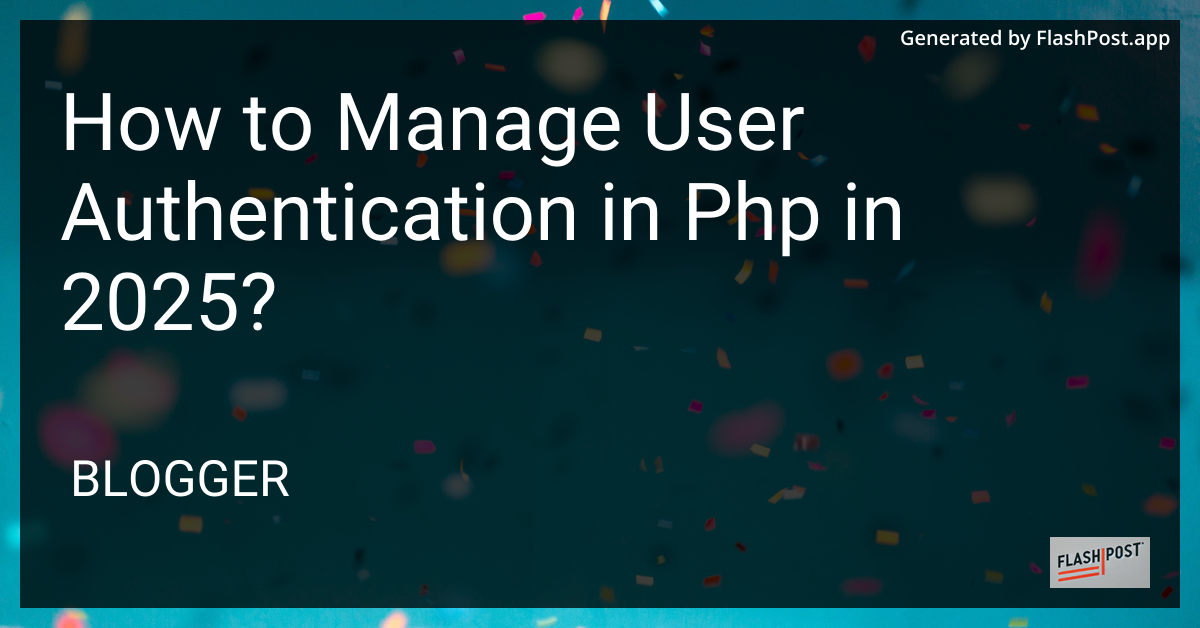 User Authentication in PHP
