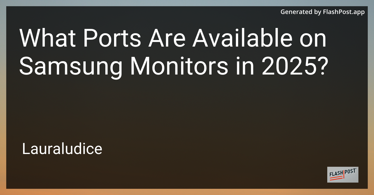 Samsung Monitors