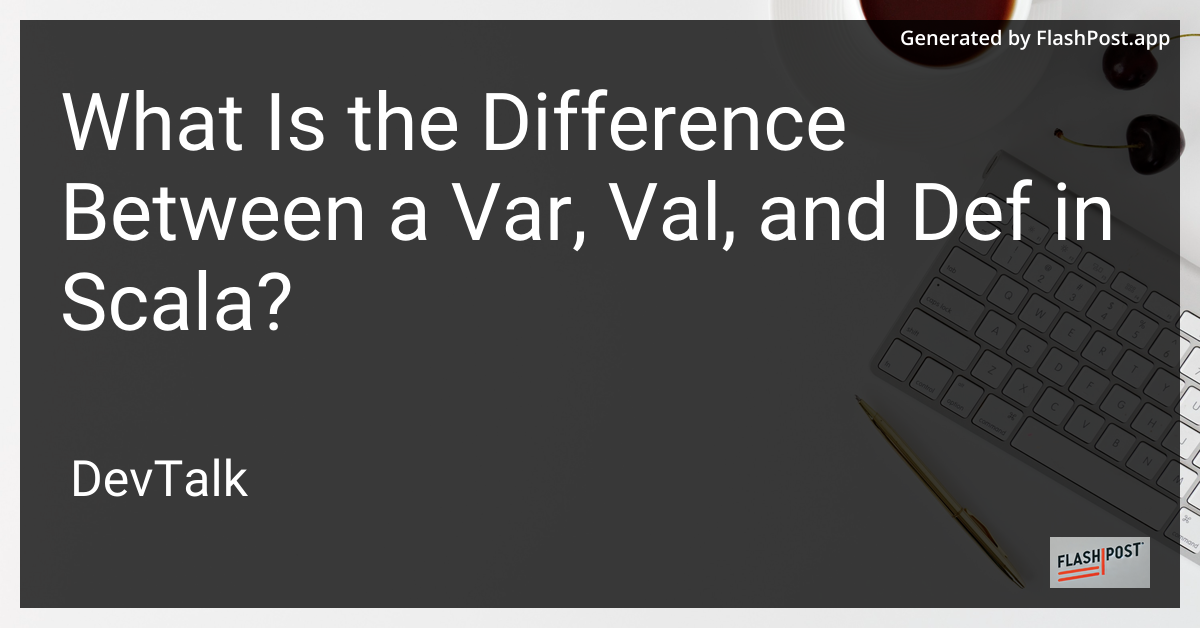 what is the difference between a var, val, and def in scala?